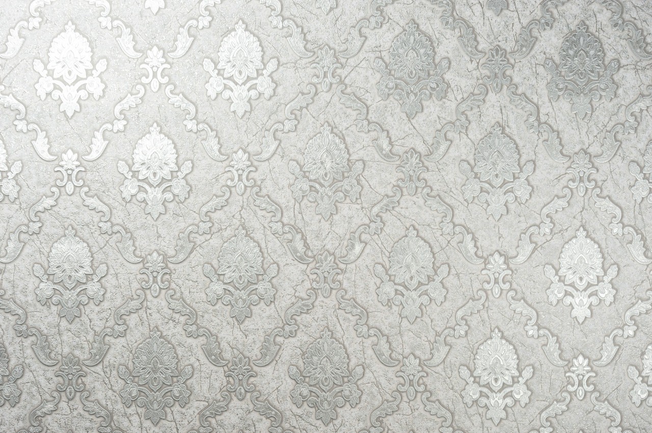 Vinyl Foam wallpaper on non-woven base Vinil Klein  DHS-1413/4 Light Silver 10,05 x 1,06 m
