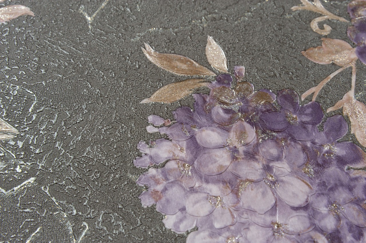 Hot Embossed wallpaper on Non-Woven Base Vinil Agava SHT 7-1405 Dark Gray 10,05 x 1,06 m