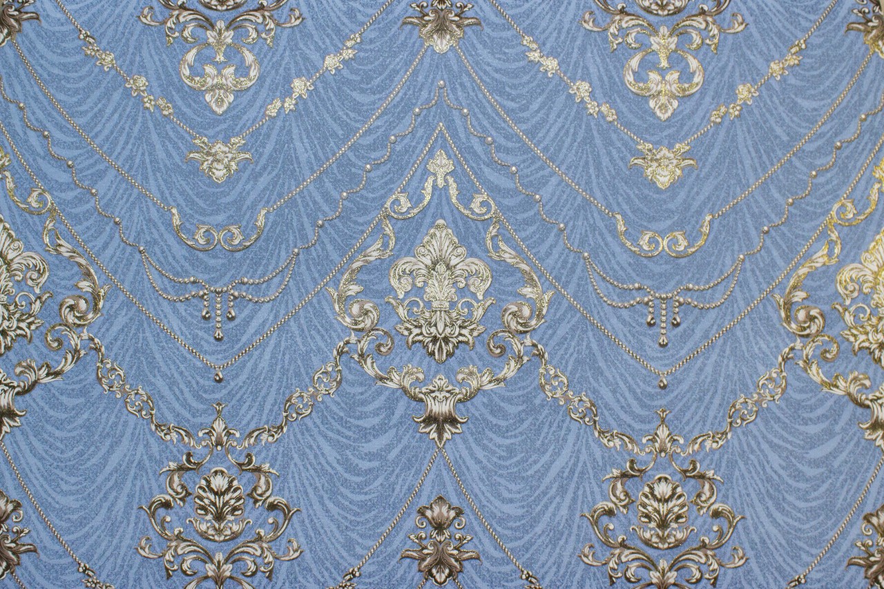 Vinyl Foam wallpaper on non-woven base Vinil Lankaran  DHS-1416/5 Blue 10,05 x 1,06 m