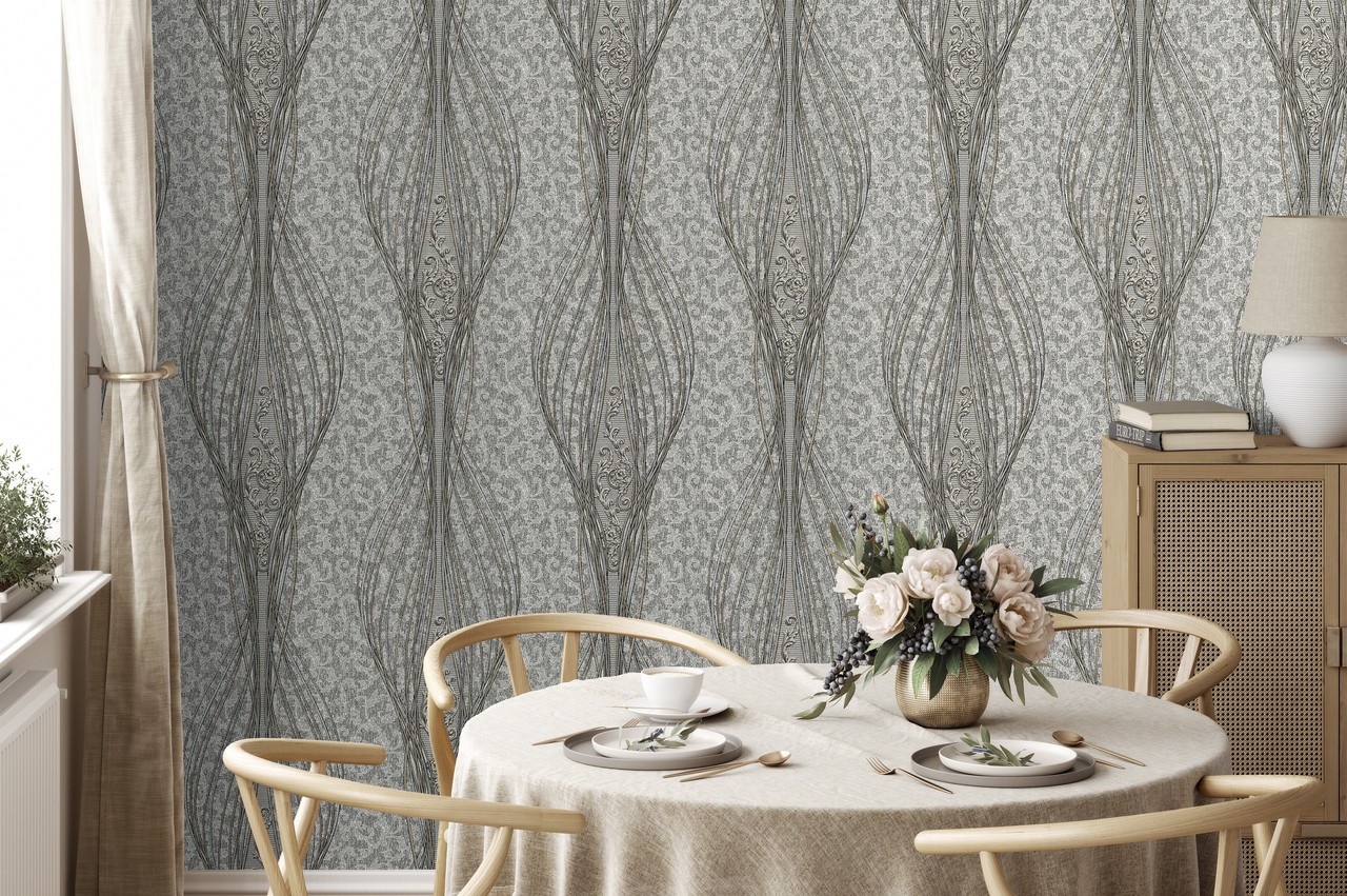 Vinyl Foam wallpaper on non-woven base Vinil Italy  DHN-1322/5 Dark-Beige 10,05 x 1,06 m