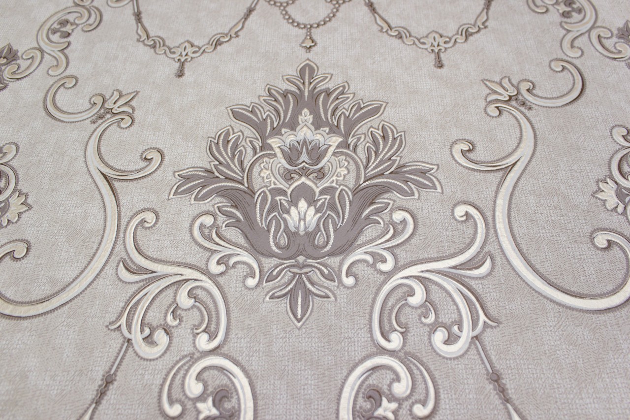 Vinyl Foam wallpaper on non-woven base Vinil Zan DHV-1249/4 Mocha 10,05 x 1,06 m