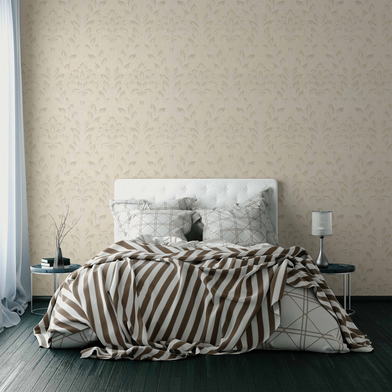 Hot Embossed wallpaper on Non-Woven Base Vinil Rima TFSH 5-1435 Light-Brown 10,05 x 1,06 m