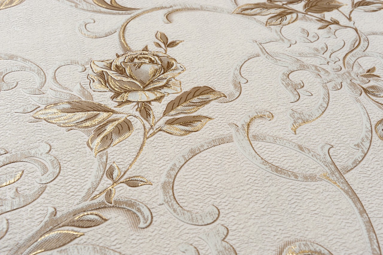 Vinyl Foam wallpaper on non-woven base Vinil Donna  DHS-1460/2 Light-Beige 10,05 x 1,06 m