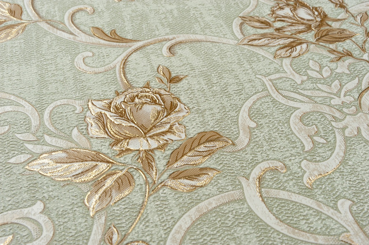 Vinyl Foam wallpaper on non-woven base Vinil Donna  DHS-1460/4 Olive 10,05 x 1,06 m