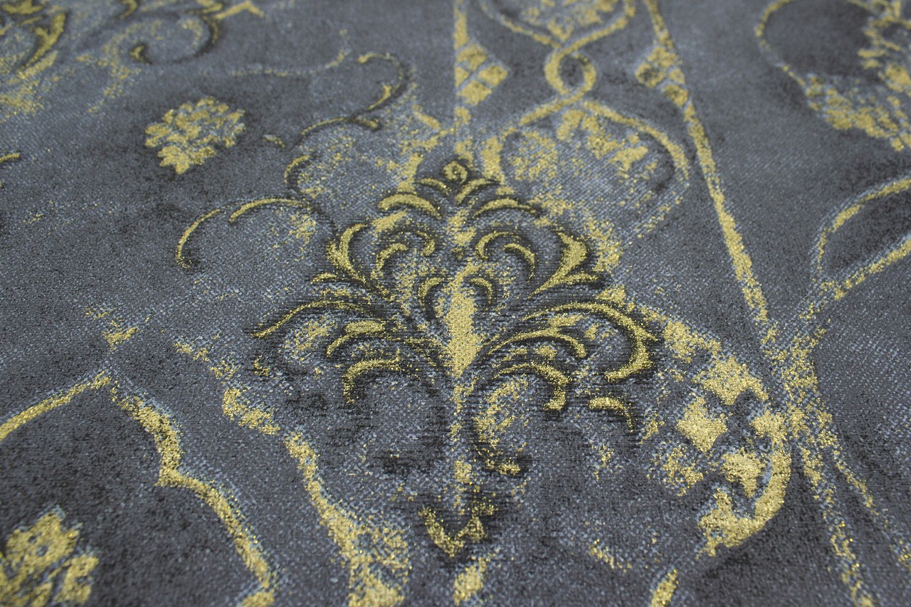 Hot Embossed wallpaper on Non-Woven Base Vinil Altair SHT 6-1470 Blue-Black 10,05 x 1,06 m