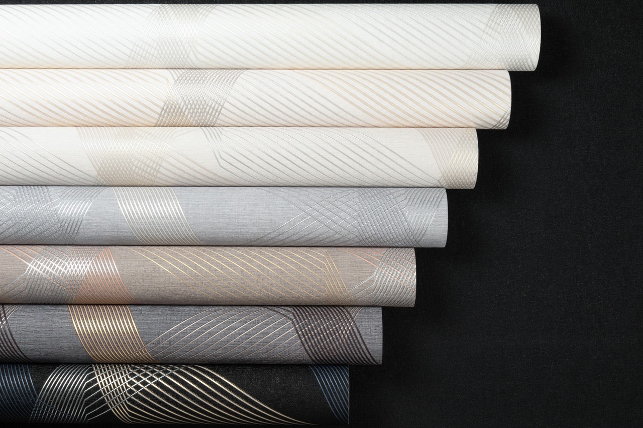 Hot Embossed wallpaper on Non-Woven Base Vinil Fringe TFSH 7-1431 Black 10,05 x 1,06 m