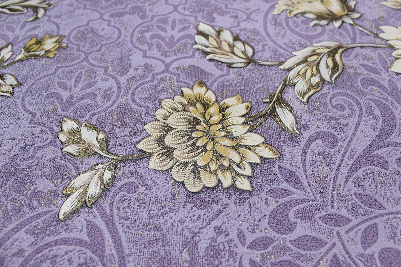 Vinyl Foam wallpaper on non-woven base Vinil Elegy DHV-1483/6 Purple 10,05 x 1,06 m