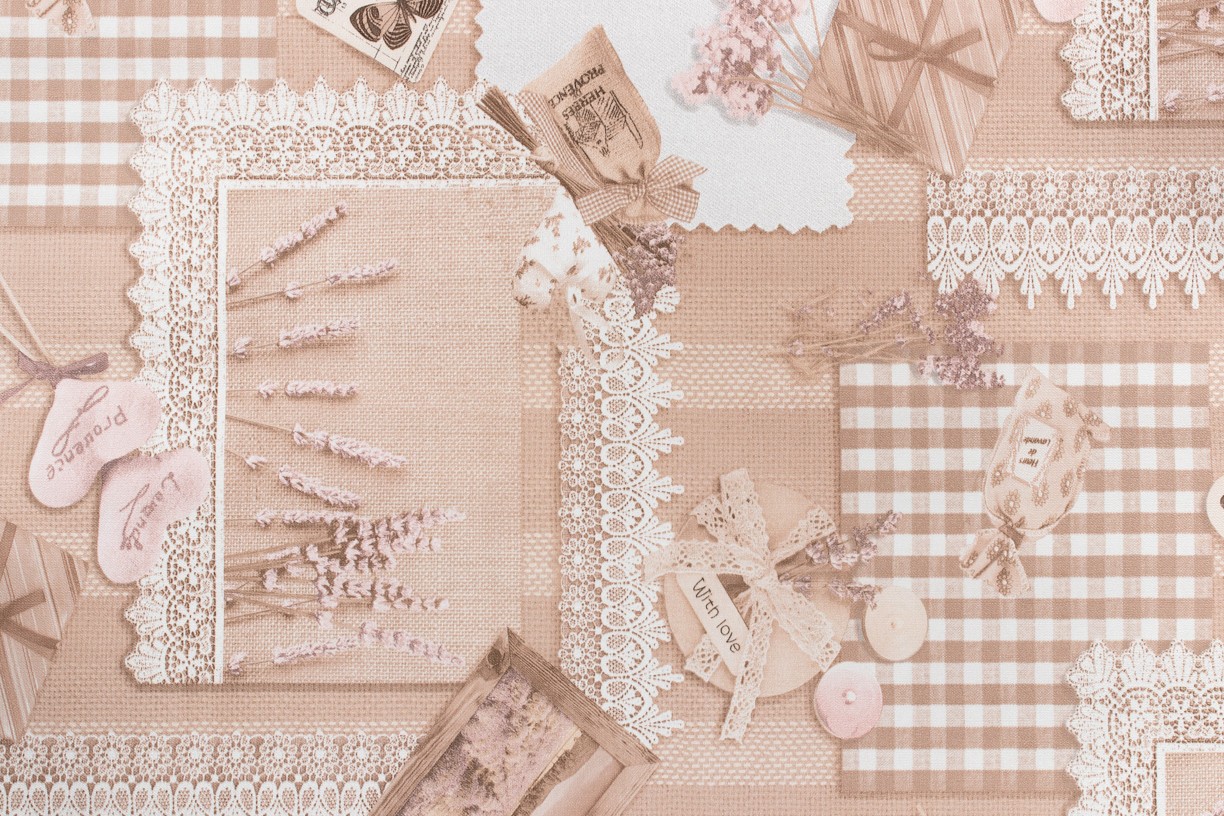 Hot Embossed wallpaper on Non-Woven Base Vinil Lavender SHT 5-1532 Beige 10,05 x 1,06 m