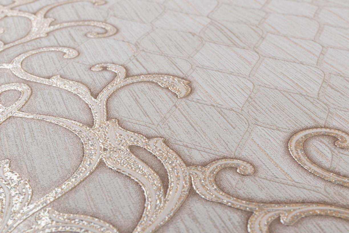 Vinyl Foam wallpaper on non-woven base Vinil Amina  DHS-1474/3 Gray-Beige 10,05 x 1,06 m