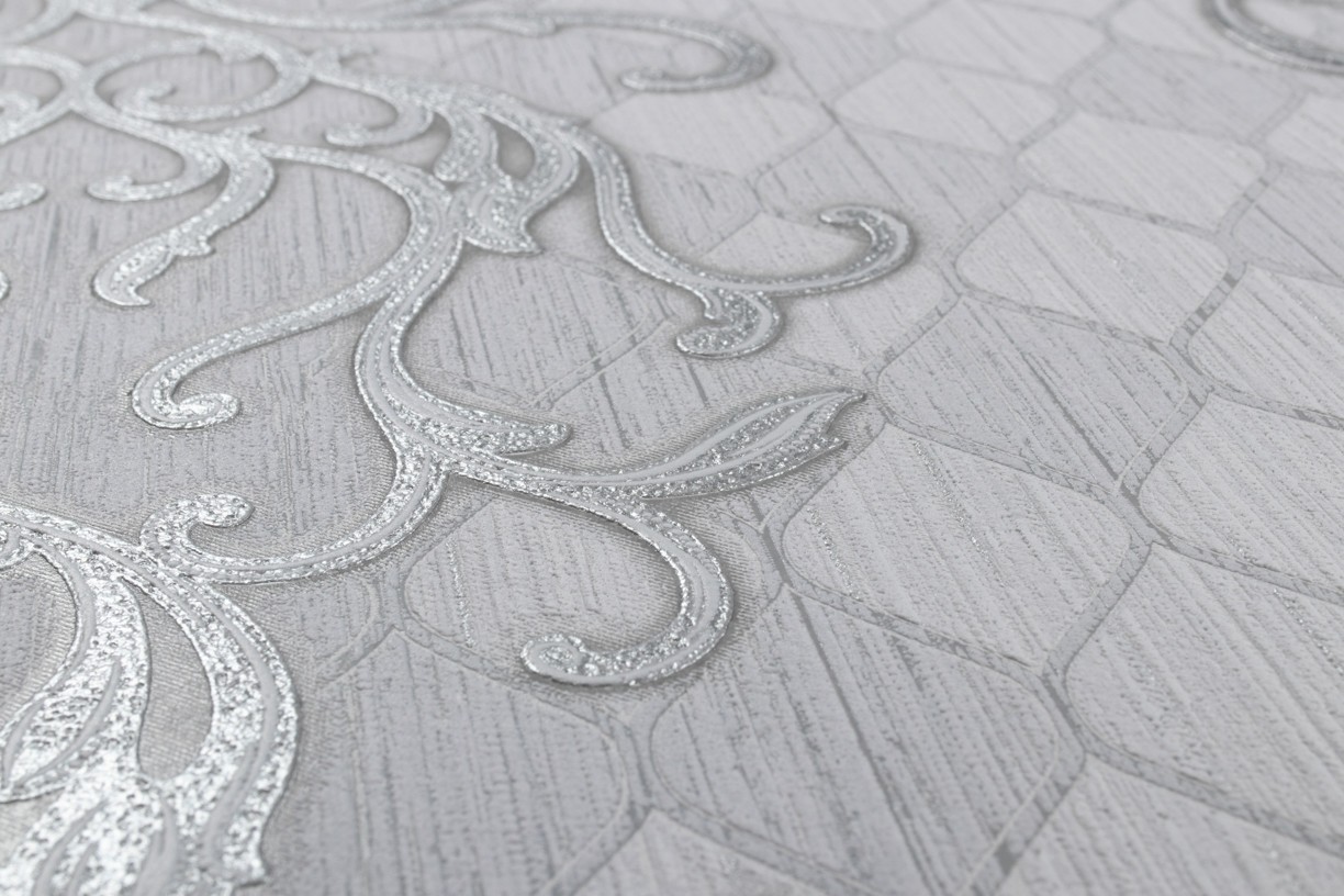 Vinyl Foam wallpaper on non-woven base Vinil Amina  DHS-1474/5 Gray 10,05 x 1,06 m
