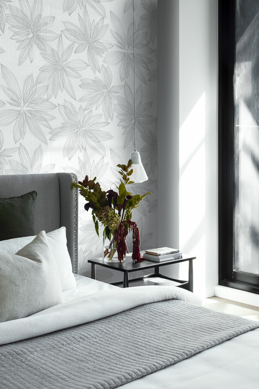 Vinyl Foam wallpaper on non-woven base Vinil Aturina  DHS-1476/5 Gray 10,05 x 1,06 m