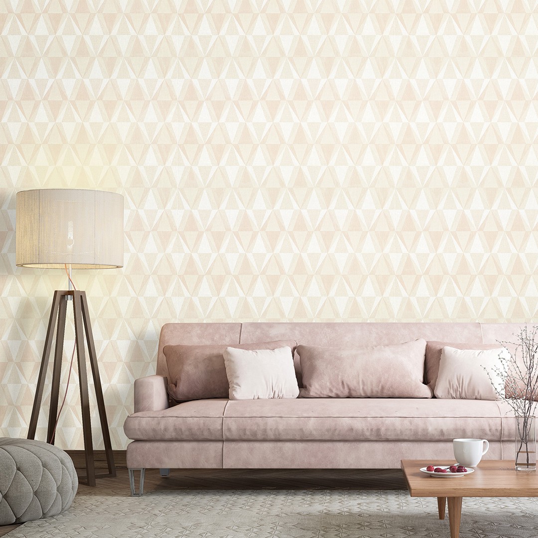 Hot Embossed wallpaper on Non-Woven Base Vinil Tiggo SHT 2-1535 Light Pink 10,05 x 1,06 m