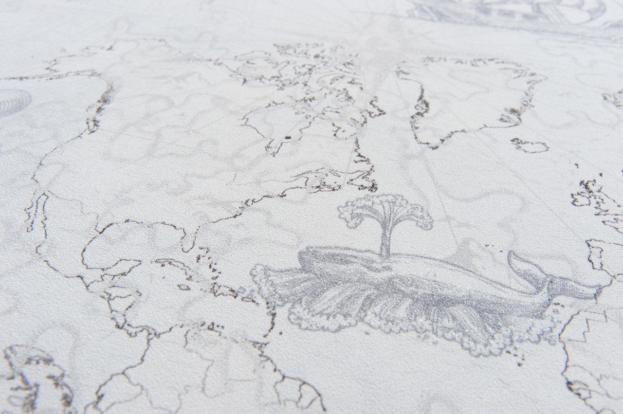 Hot Embossed wallpaper on Non-Woven Base Vinil Odyssey SHT 1-1539 Light-Gray 10,05 x 1,06 m
