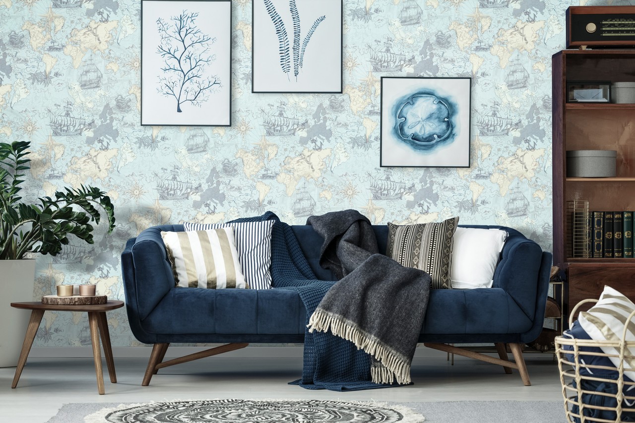 Hot Embossed wallpaper on Non-Woven Base Vinil Odyssey SHT 1-1539 Light-Gray 10,05 x 1,06 m