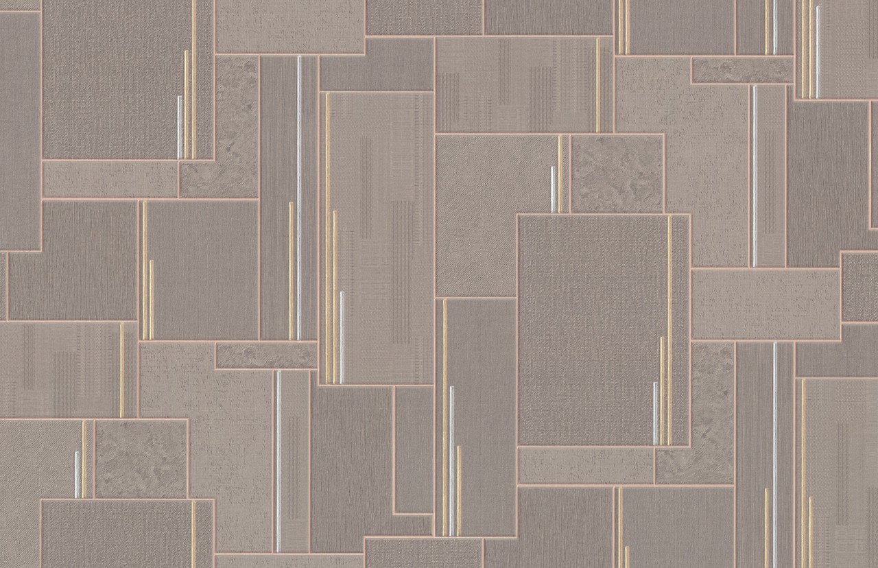 Hot Embossed wallpaper on Non-Woven Base Vinil Patchwork TFSH 5-1434 Brown 10,05 x 1,06 m