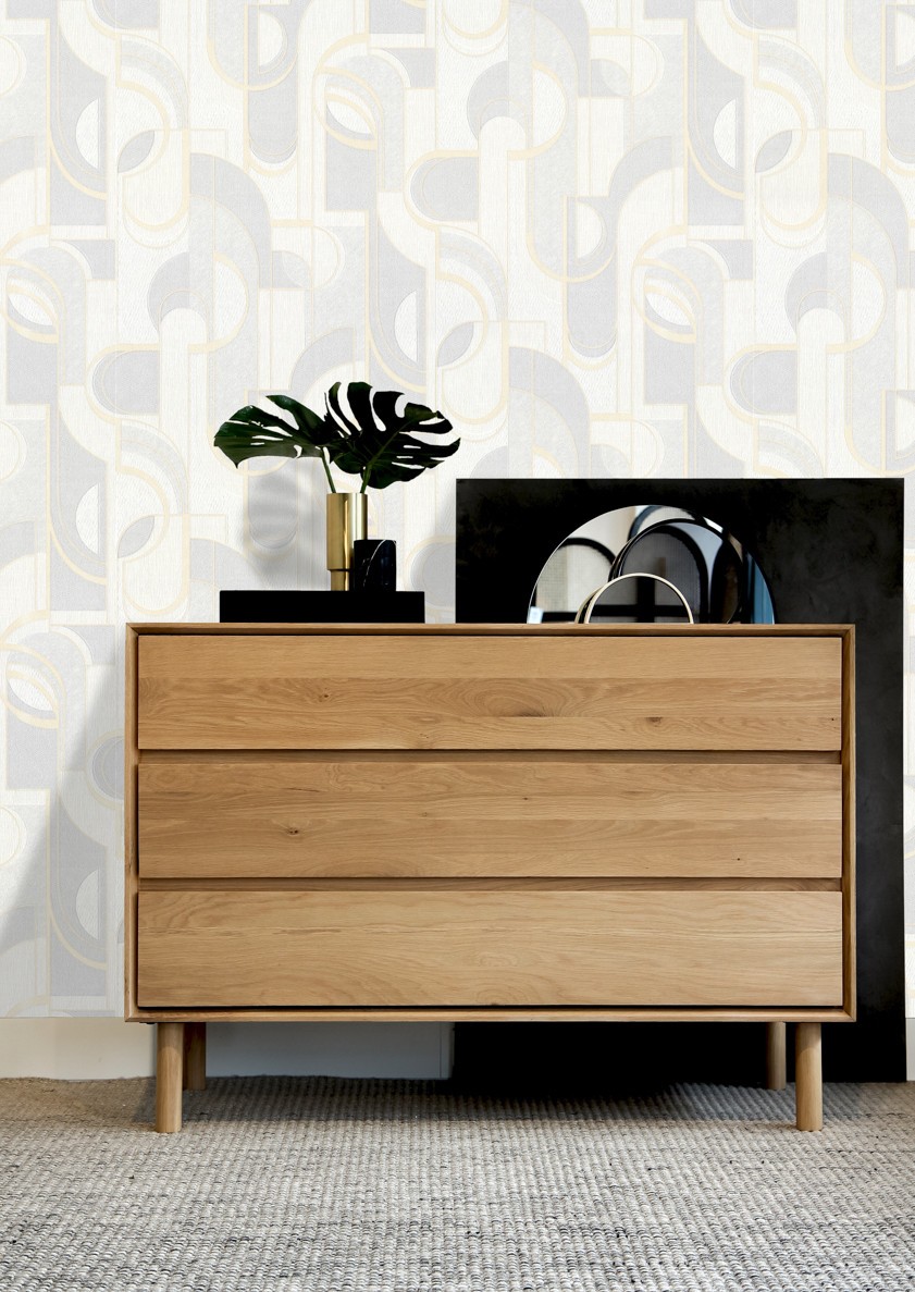 Hot Embossed wallpaper on Non-Woven Base Vinil Lion TFSH 5-1432 Gray-Black 10,05 x 1,06 m