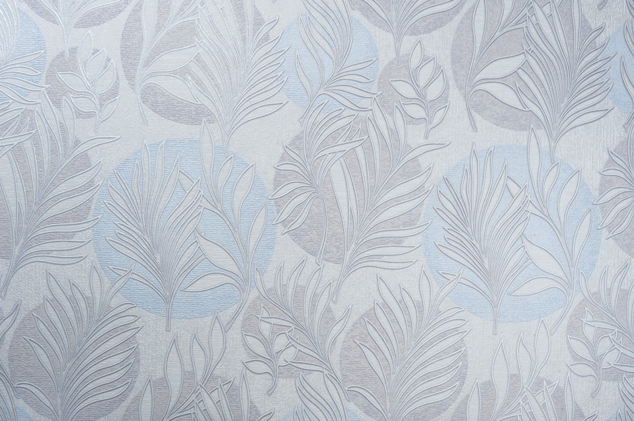 Vinyl Foam wallpaper on non-woven base Vinil Fern DHV-1591/2 Gray Blue 10,05 x 1,06 m