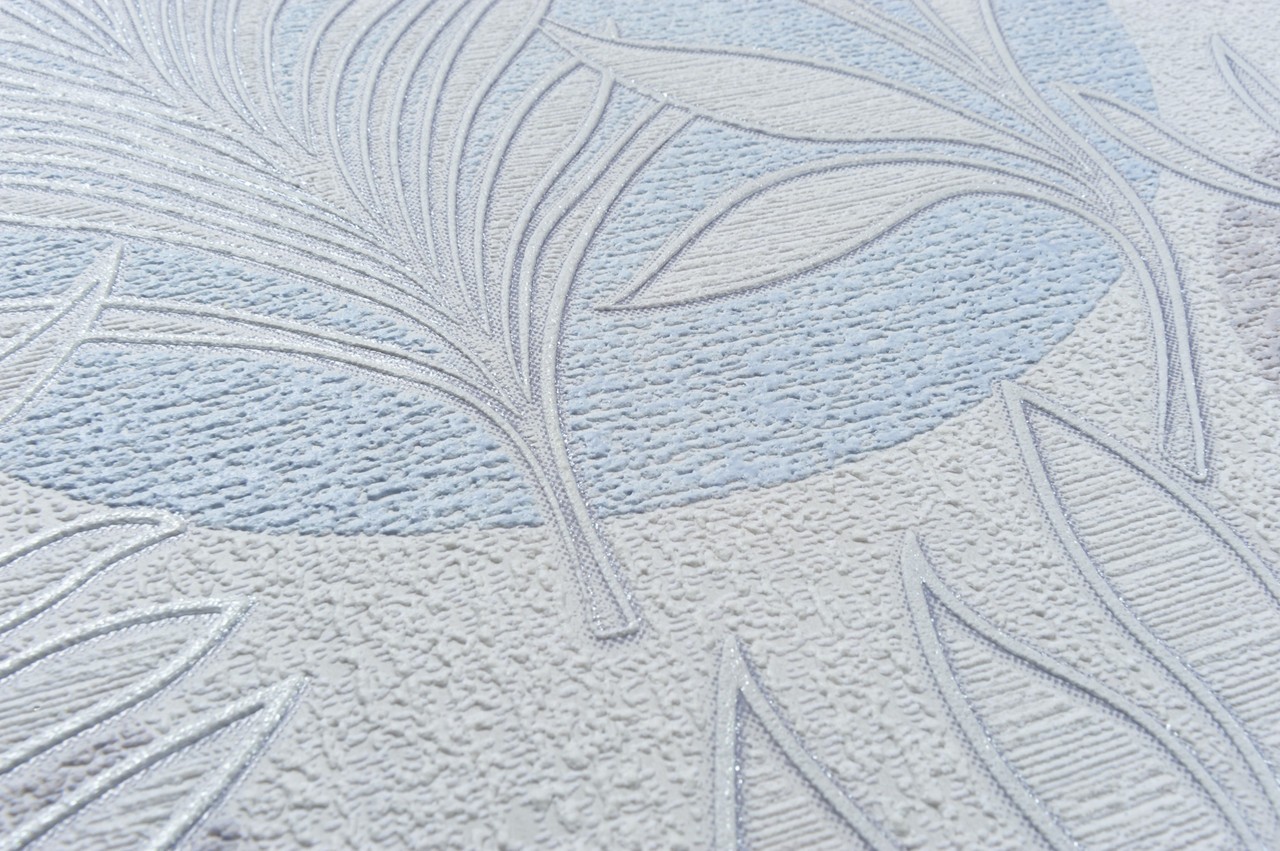 Vinyl Foam wallpaper on non-woven base Vinil Fern DHV-1591/2 Gray Blue 10,05 x 1,06 m