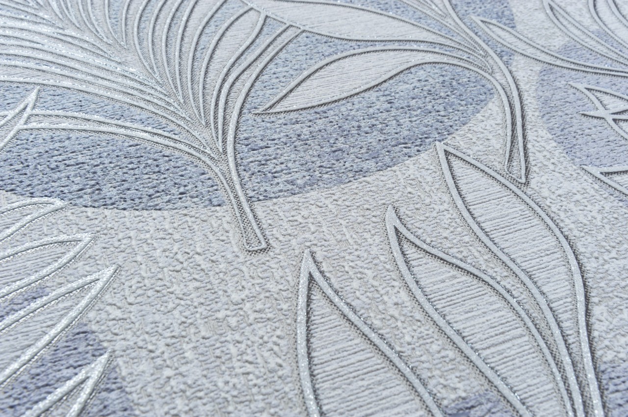 Vinyl Foam wallpaper on non-woven base Vinil Fern DHV-1591/5 Gray-Purple 10,05 x 1,06 m