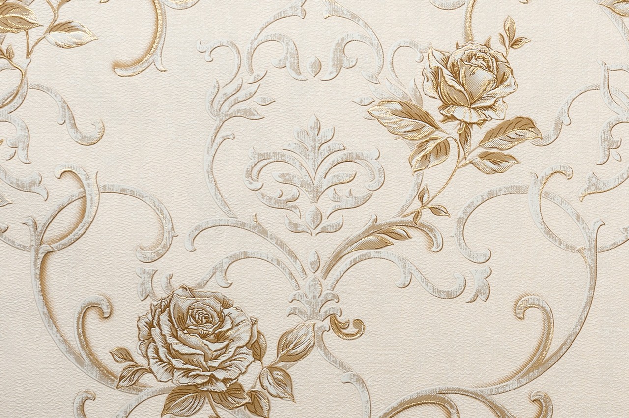 Vinyl Foam wallpaper on non-woven base Vinil Donna KFS 1-1528 Golden Sand 10,05 x 0,53 m