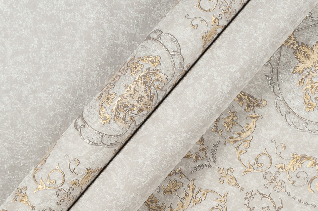 Vinyl Foam wallpaper on non-woven base Vinil Malena KFV 2-1629 Gray-Brown 10,05 x 0,53 m