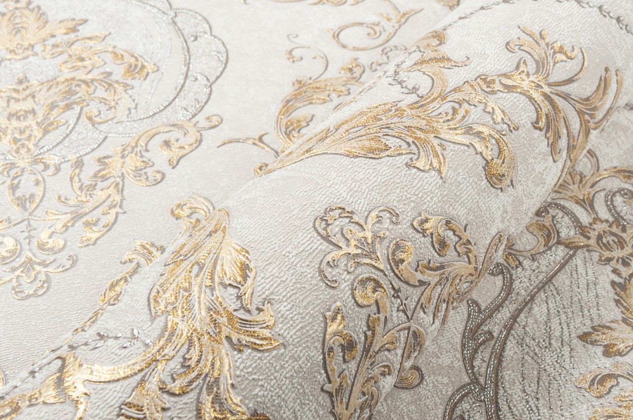 Vinyl Foam wallpaper on non-woven base Vinil Malena KFV 2-1629 Gray-Brown 10,05 x 0,53 m