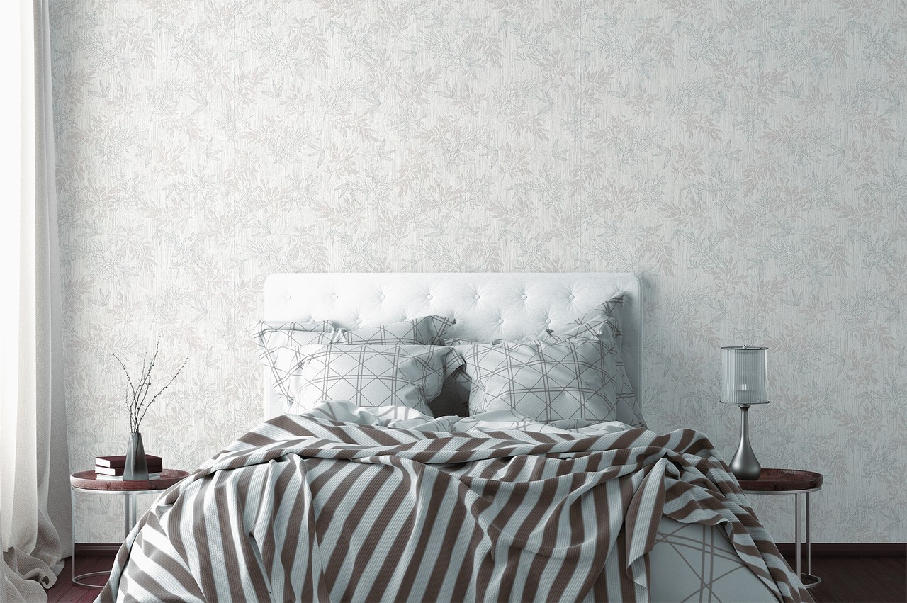 Vinyl Foam wallpaper on non-woven base Vinil Cashmere DHV-1594/3 Gray Blue 10,05 x 1,06 m