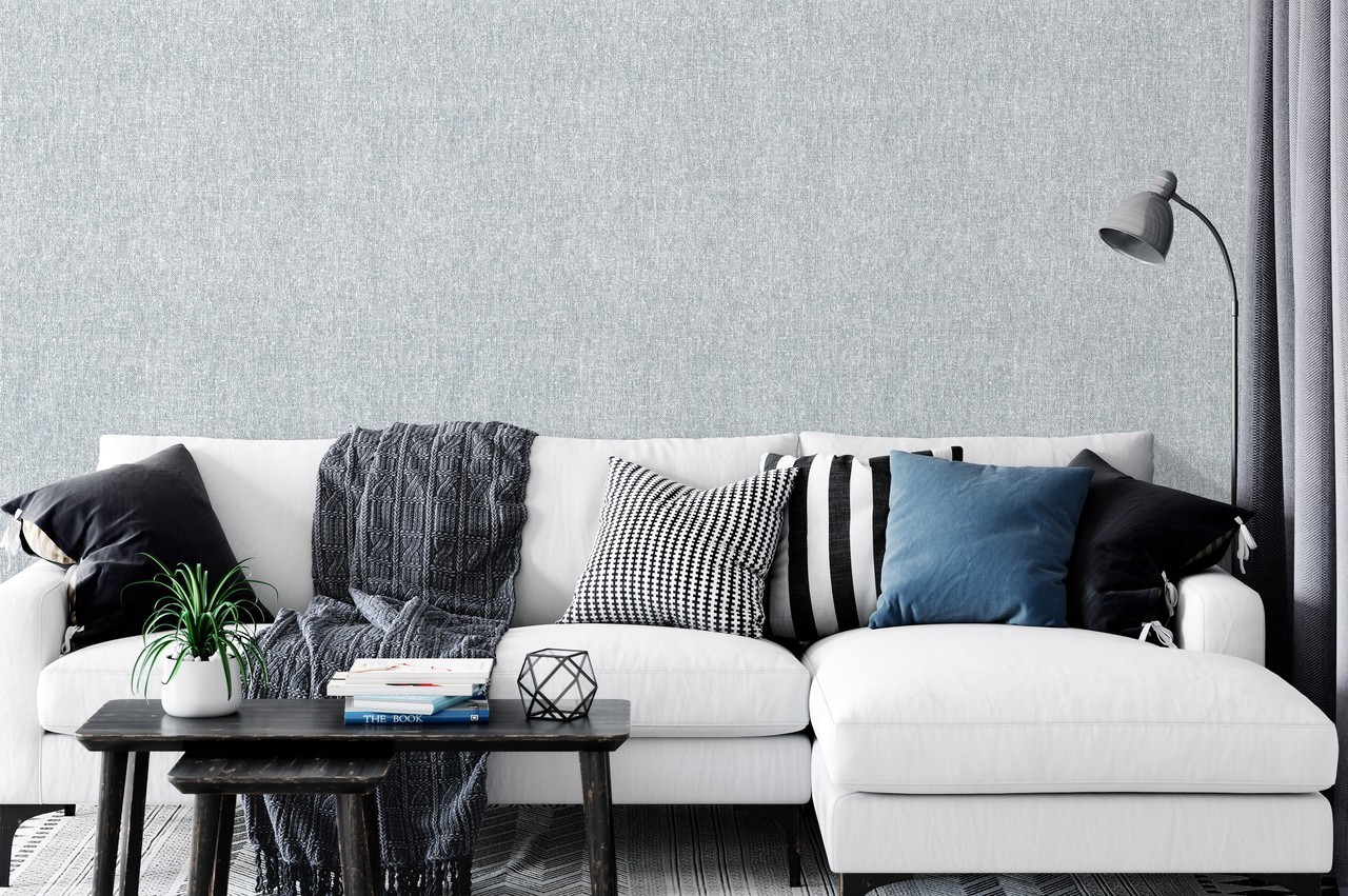 Hot Embossed wallpaper on Non-Woven Base Vinil Jute SHT 3-1555 Light-Gray 10,05 x 1,06 m