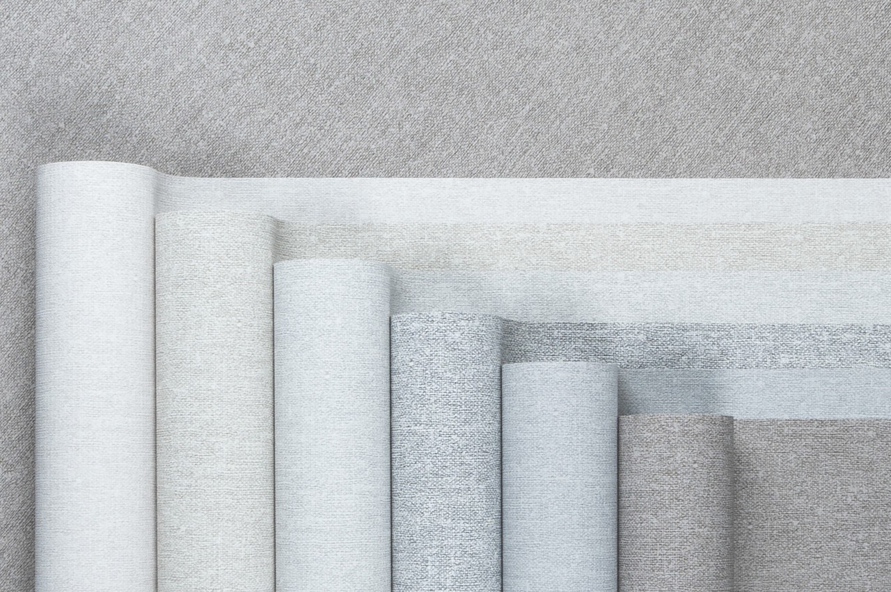 Hot Embossed wallpaper on Non-Woven Base Vinil Jute SHT 3-1555 Light-Gray 10,05 x 1,06 m