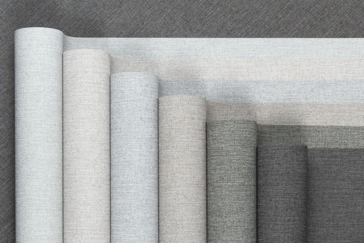 Hot Embossed wallpaper on Non-Woven Base Vinil Ostin TFSH 1-1437 Gray-White 10,05 x 1,06 m