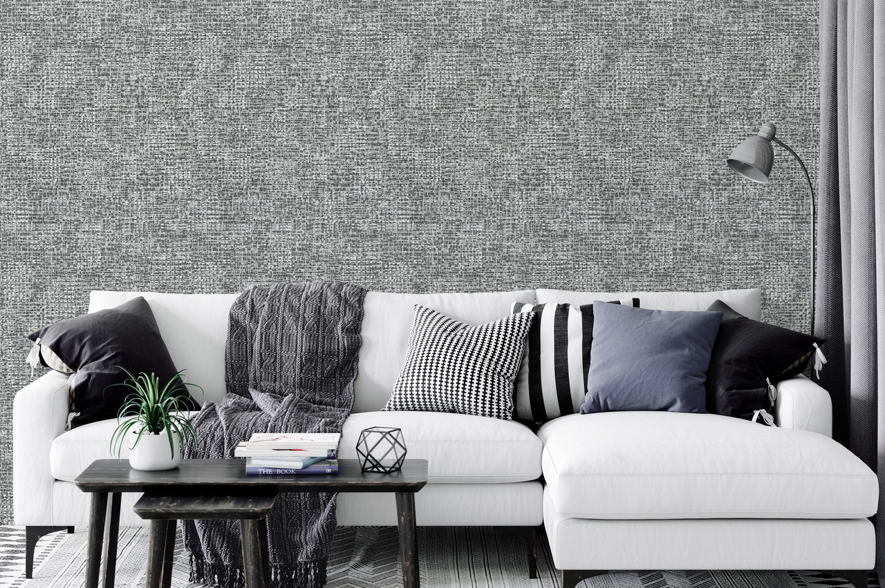 Hot Embossed wallpaper on Non-Woven Base Vinil Ostin TFSH 6-1437 Black 10,05 x 1,06 m