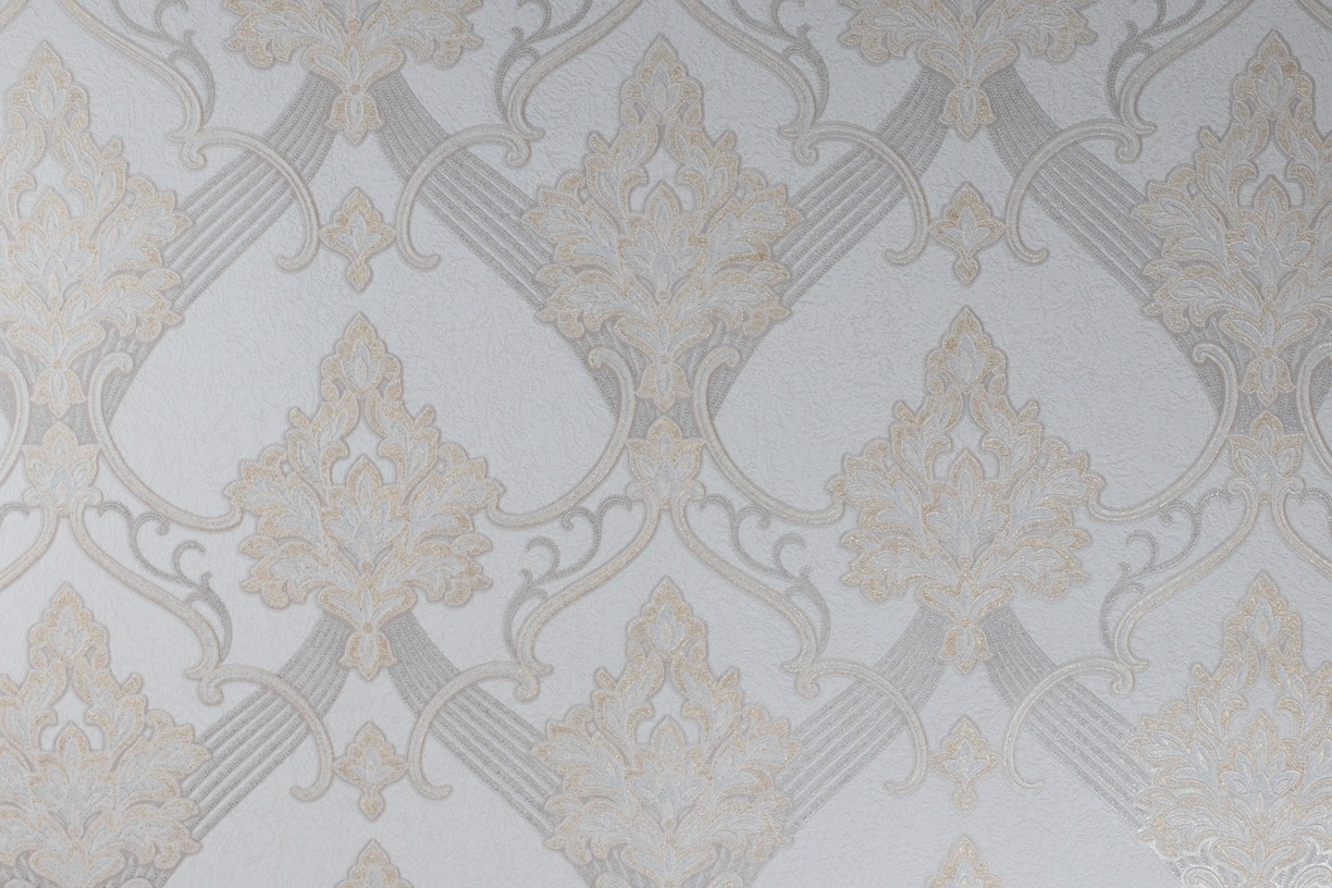 Vinyl Foam wallpaper on non-woven base Vinil ARABELLA DHV-1482/1 White 10,05 x 1,06 m