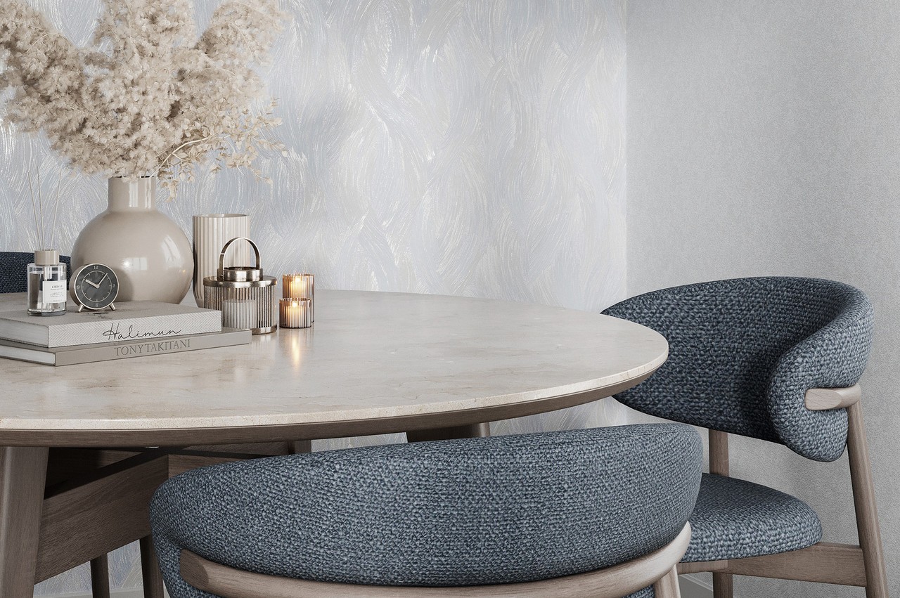 Vinyl Foam wallpaper on non-woven base Vinil Aqua DHN-1642/5 Gray 10,05 x 1,06 m