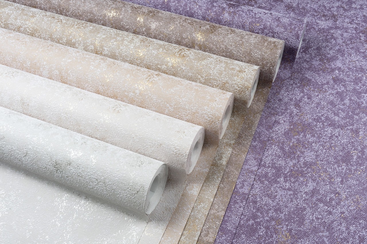 Vinyl Foam wallpaper on non-woven base Vinil Avery DHN-1500/1 Gray-Beige 10,05 x 1,06 m