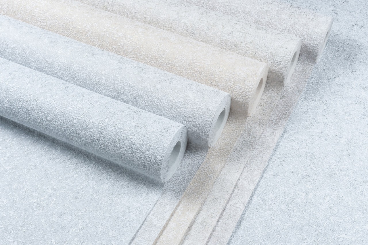 Vinyl Foam wallpaper on non-woven base Vinil Pure DHL-1652/1 Gray-Light Pink (1,06С…10,05 m)